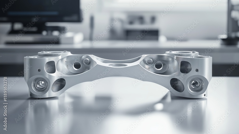 Aufkleber Transparent CNC-Machined Component in a High-Tech Workshop, Highlighting Precision Engineering and Advanced Manufacturing Innovation, Generative AI