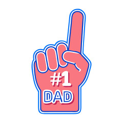 dad with 1 foam finger vector icon, dad with 1 foam finger vector illustration - simple illustration of dad with 1 foam finger, perfect for logos,and dad with 1 foam finger -themed designs.