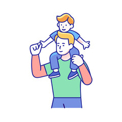 dad with child on shoulders icon