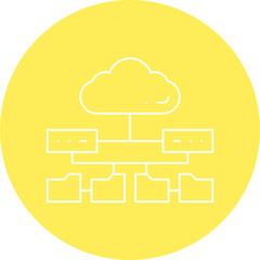 Cloud and Server Data icon single vector illustration