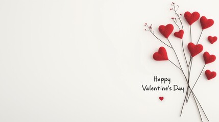 Elegant Valentine's Day Card with Heart Bouquet Design