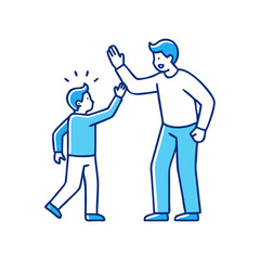father and son high five vector icon, father and son high five vector illustration - simple illustration of father and son high five, perfect for logos,and father and son high five -themed designs.