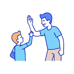 father and son high five vector icon, father and son high five vector illustration - simple illustration of father and son high five, perfect for logos,and father and son high five -themed designs.