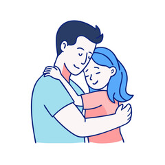 father daughter hug vector icon, father daughter hug vector illustration - simple illustration of father daughter hug, perfect for logos,and father daughter hug -themed designs.
