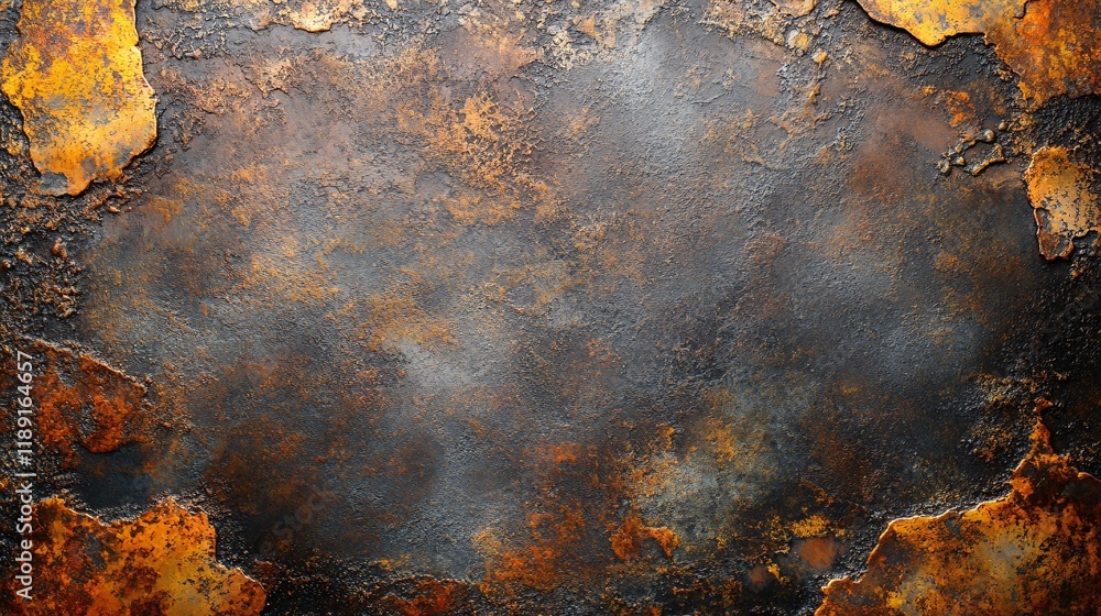 Poster rusty metal surface displaying textures and colors in an industrial setting