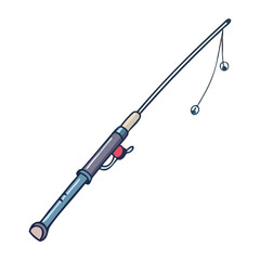 fishing rod vector icon, fishing rod vector illustration - simple illustration of fishing rod, perfect for logos,and fishing rod -themed designs.