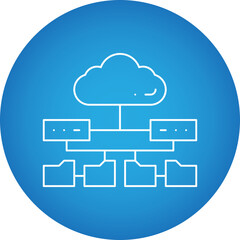 Cloud and Server Data icon single vector illustration