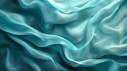 Obraz premium Abstract Waves of Turquoise Fabric