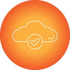 Verified Cloud icon single vector illustration