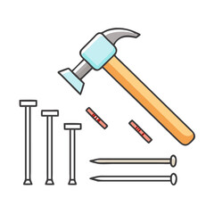 hammer and nails vector icon, hammer and nails vector illustration - simple illustration of hammer and nails, perfect for logos,and hammer and nails -themed designs.
