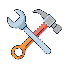 hammer and wrench crossed icon