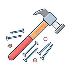 hammer and nails vector icon, hammer and nails vector illustration - simple illustration of hammer and nails, perfect for logos,and hammer and nails -themed designs.