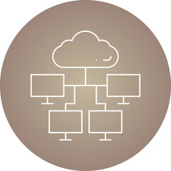 Cloud and Connected Computers icon single vector illustration
