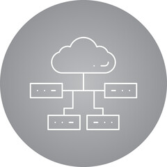 Multiple Cloud Servers icon single vector illustration
