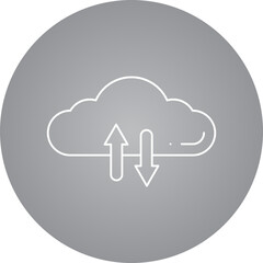 Cloud Data Exchange icon single vector illustration