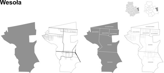 Wesoła road map warsaw SVG
