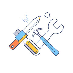 toolset vector icon, toolset vector illustration - simple illustration of toolset, perfect for logos,and toolset -themed designs.