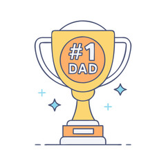 trophy with 1 dad vector icon, trophy with 1 dad vector illustration - simple illustration of trophy with 1 dad, perfect for logos,and trophy with 1 dad -themed designs.