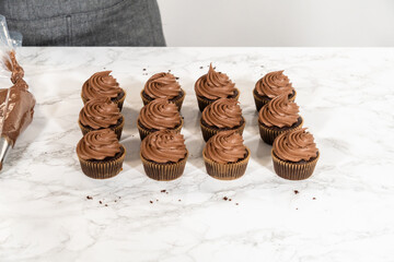 Baking Chocolate Cupcakes with Decadent Chocolate Frosting