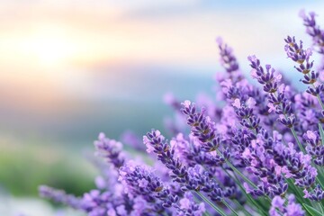 Fototapeta premium A dreamy field of lavender flowers. Generative AI