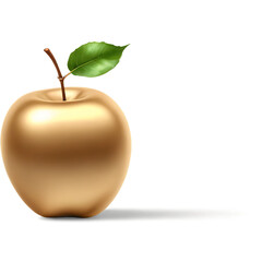 Golden Apple Isolated PNG 