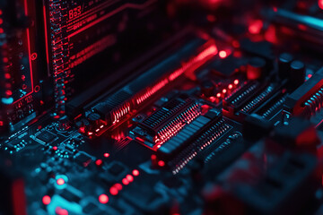 Obraz premium Computer network security hi tech, mechanical technology