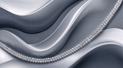 abstract, background, smooth, curves silver, light gray, sense of depth, movement, diagonal chain, sparkling, diamonds