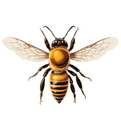 Honey bee Isolated on Transparent Background