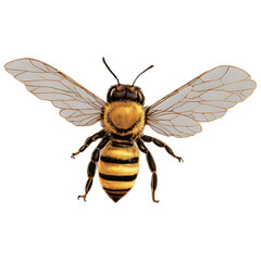 Honey bee Isolated on Transparent Background