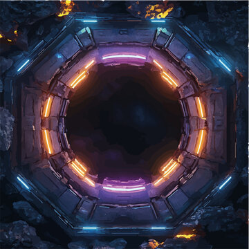 Vektorisiert aus derm Package: rpg, fantasy, game, board, symmetrisch, neon, nerd, au&szlig;erirdisch, ufo, trek, wars, Allianz, portal, planet, galaxy, 