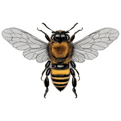 Honey bee Isolated on Transparent Background
