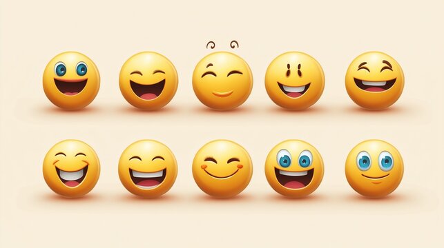 illustration of an background with circles emojies
