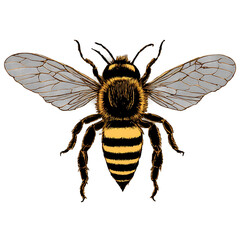 Honey bee Isolated on Transparent Background