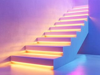 Neon Staircase Glow