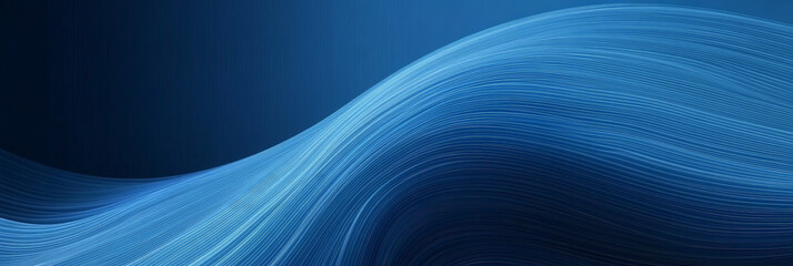 Abstract Blue Wave Pattern - Digital Art with Flowing Lines for Modern Design