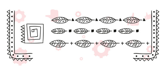 Collection of hand drawn vintage swirl ornaments full of hearts. Valentine's day special pack design elements.