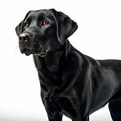Black Dog in white background