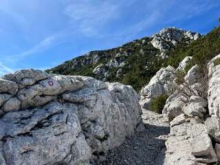 Premuzic hiking trail or Premuzic Trail - Northern Velebit National Park, Croatia or Premuzic-Wanderweg or Premuzic's Trail (Pješački planinarski put Premužićeva staza - NP Sjeverni Velebit, Hrvatska)