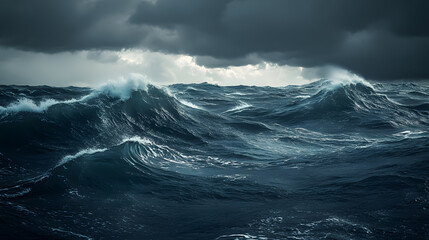 Fototapeta premium Stormy sea waves in the Atlantic Ocean