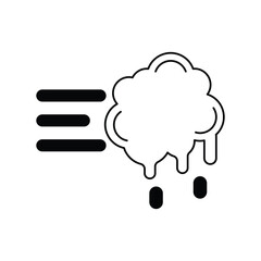 Snowball  glyph outline icon with white background vector stock illustration