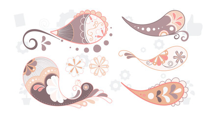 original hand draw line art ornate flower design. Ukrainian traditional style. Raster version