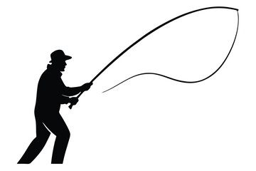 Obraz premium silhouette of a fisherman