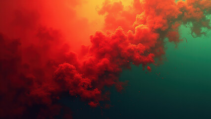 Obraz premium Red Ink Underwater Explosion Abstract - Abstract art