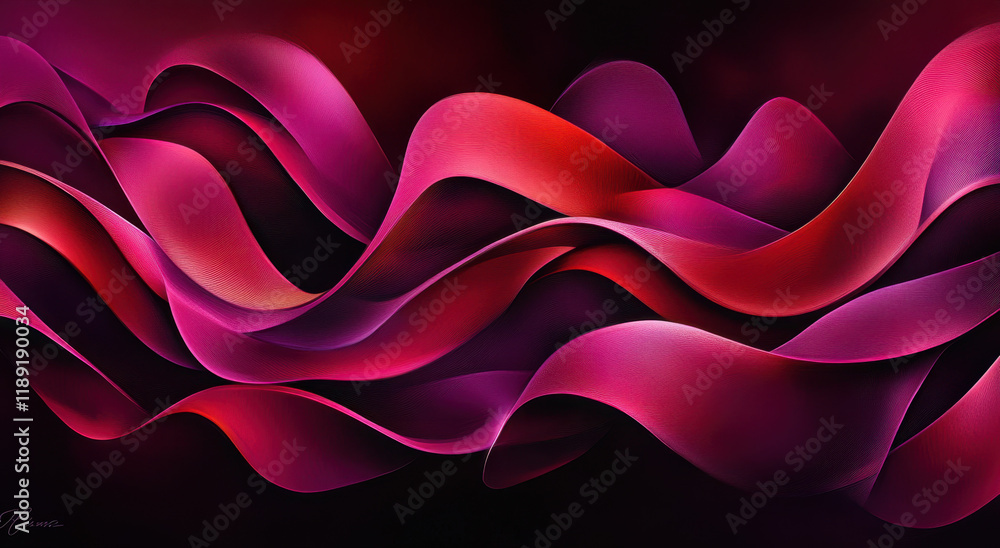Aufkleber swirling waves in various shades of dark pink blend seamlessly to create a captivating abstract desi