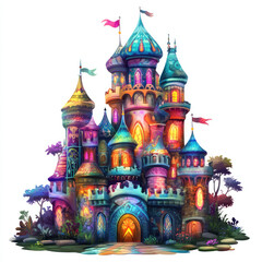 Fototapeta premium Whimsical Colorful Fantasy Castle