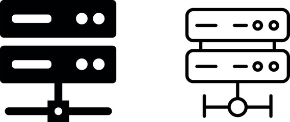 "Server Icon Representing Data Storage, Networking, and Digital Infrastructure in IT Systems"