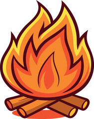  campfire vector illustration, camping elements