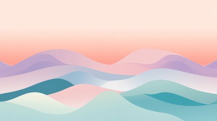 Tranquil Pastel Abstract Horizon with Clean Lines and Soft Gradients