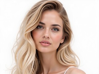 Fototapeta premium Portrait of Young Woman with Blonde Hair and Fair Skin