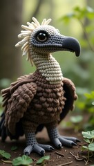 Fototapeta premium realistic highly detailed crochet of a vulture with a nature background